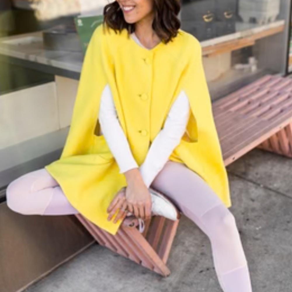 St John’s Zippered Pullover Cape Cover-up, Yellow